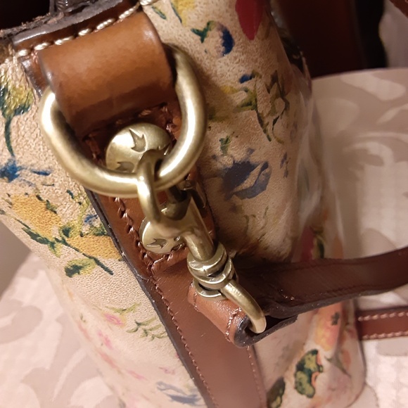 Patricia Nash Floral Leather Satchel/Should Bag - Picture 6 of 16